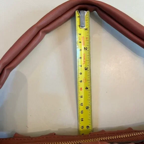 GUESS Los Angeles Small Satchel Faux Leather Cognac color Hand bag-NEW - Picture 11 of 13